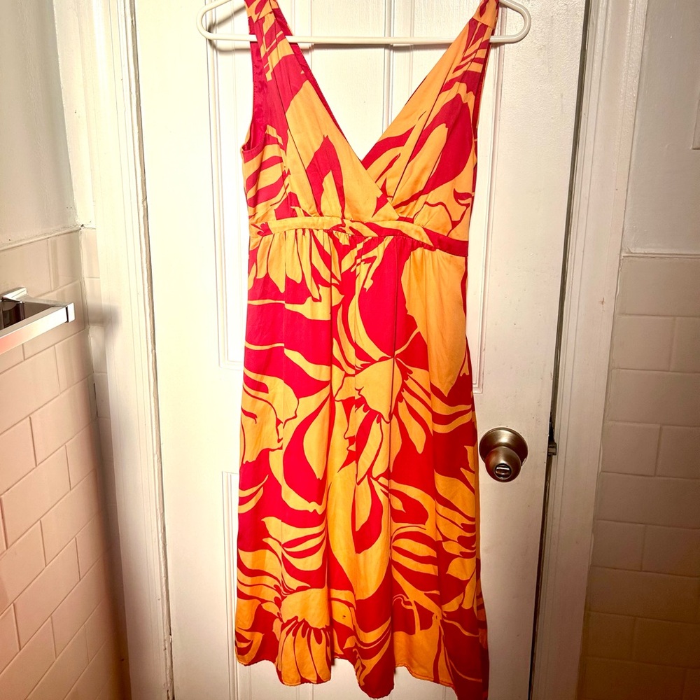 Tropical floral sleeveless dress